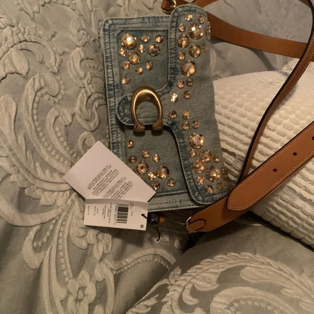 Coach Shabby denim crystal bag. Beautiful!! - Picture 4 of 8